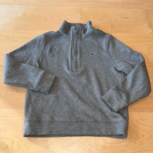 Boys Vineyard Vines Saltwater Quarter Zip Pullover Sweatshirt 6 in Gray